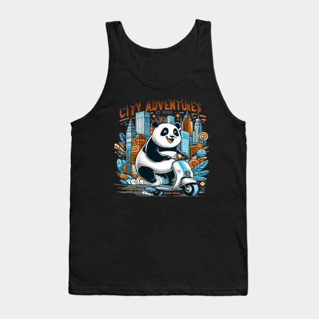 Pandas Urban Scooter Quest 2024 Tank Top by maknatess